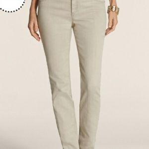 Chicos Zip Ankle So Slimming khaki colored jeans